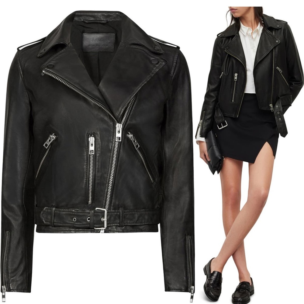 AllSaints Balfern Leather Biker Jacket 4
